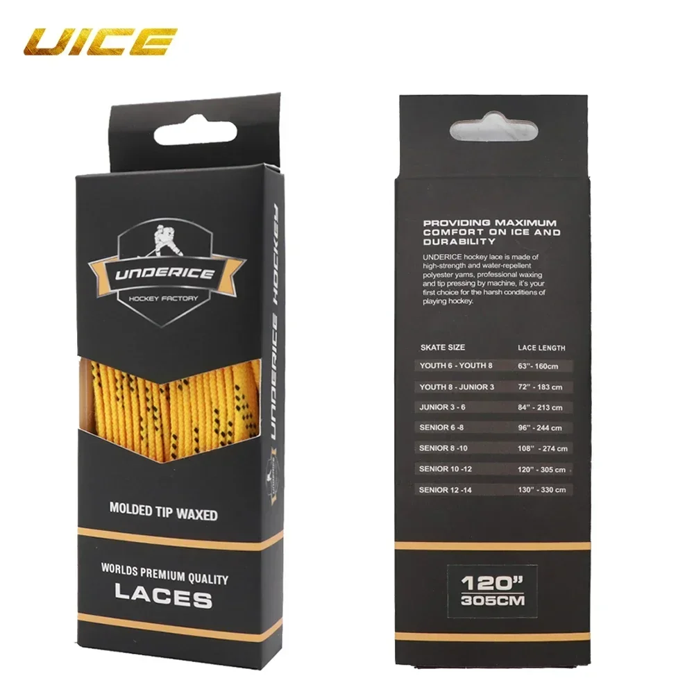 Ice Hockey Shoelaces 84/96/108/120in Box-Packed Ice Hockey Skate Laces  Dual Layer Braid Extra Reinforced Waxed Tip Shoelace