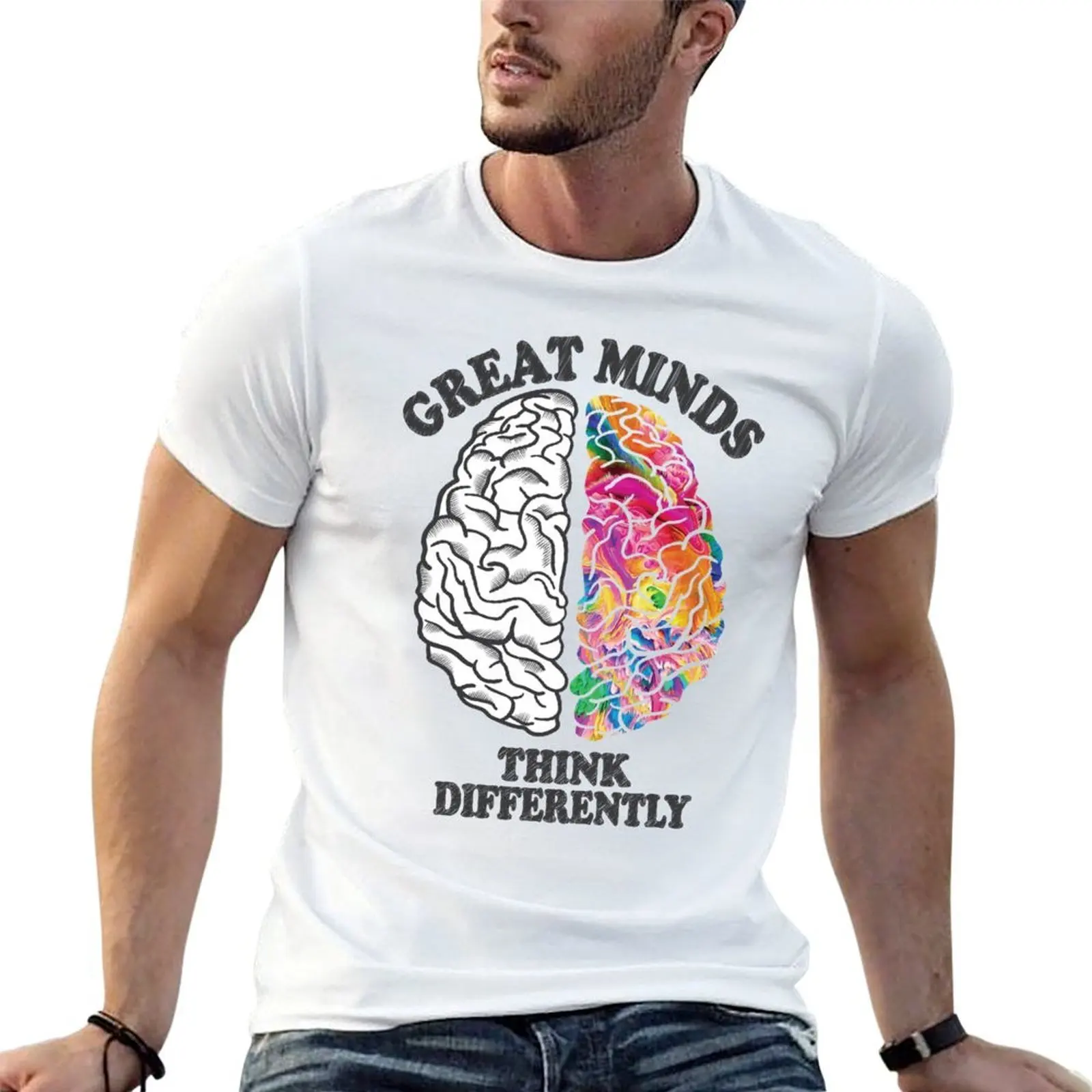 

Great Minds Think Differently - Analytic Creative Brain Left Right T-Shirt man t shirt summer T-Shirt