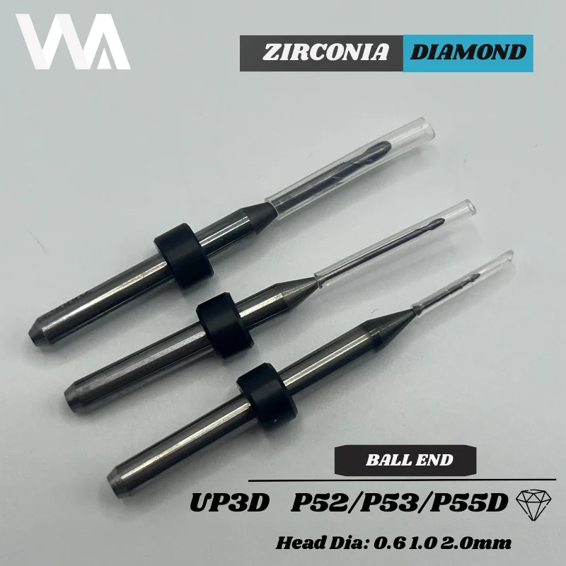 

Фрезы для зуботехнических работ UP3D P52 P53, совместимые, с хвостовиком 4 мм, с алмазным покрытием, для фрезерования циркония, PMMA, стеклокерамики