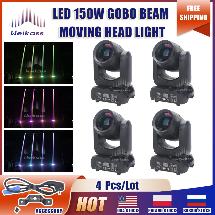 movendo cabeca led luz com movendo a cabeca feixe local 18 prismas rotativas efeito arco iris dj dmx palco disco luz 150w pcs novo 01