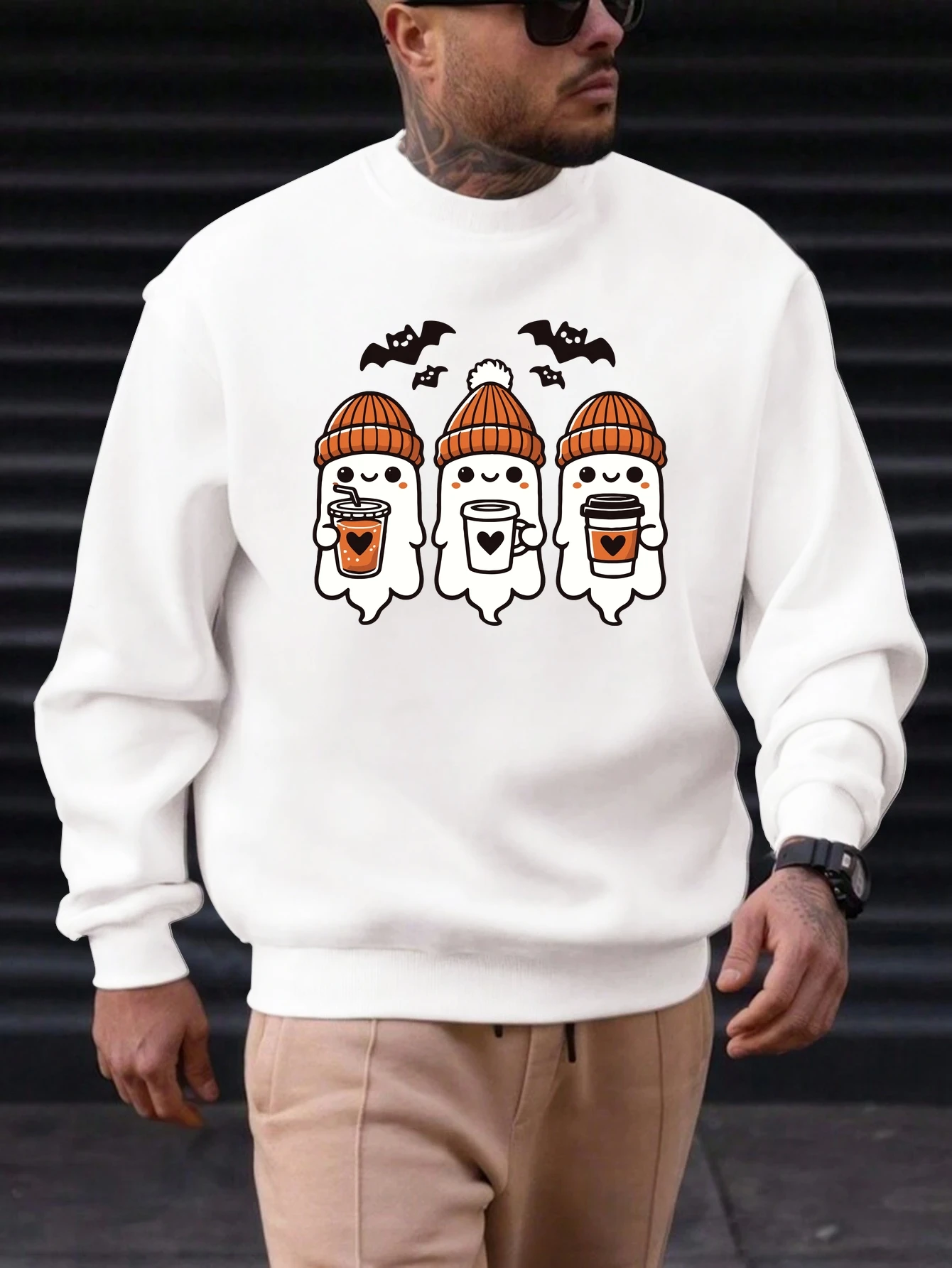 

Men's Cotton Crewneck Sweatshirt Graphic Printing 2025 New Trending Fashion Casual High Quality Top Clothing