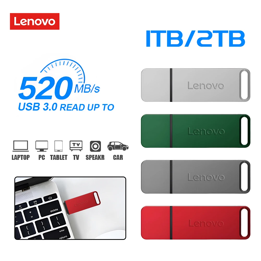 Lenovo 64TB Original 16TB 8TB OTG Pendrive Pen Drive Key 2TB Type C High Speed Portable USB Flash Drive Memory Stick Waterproof