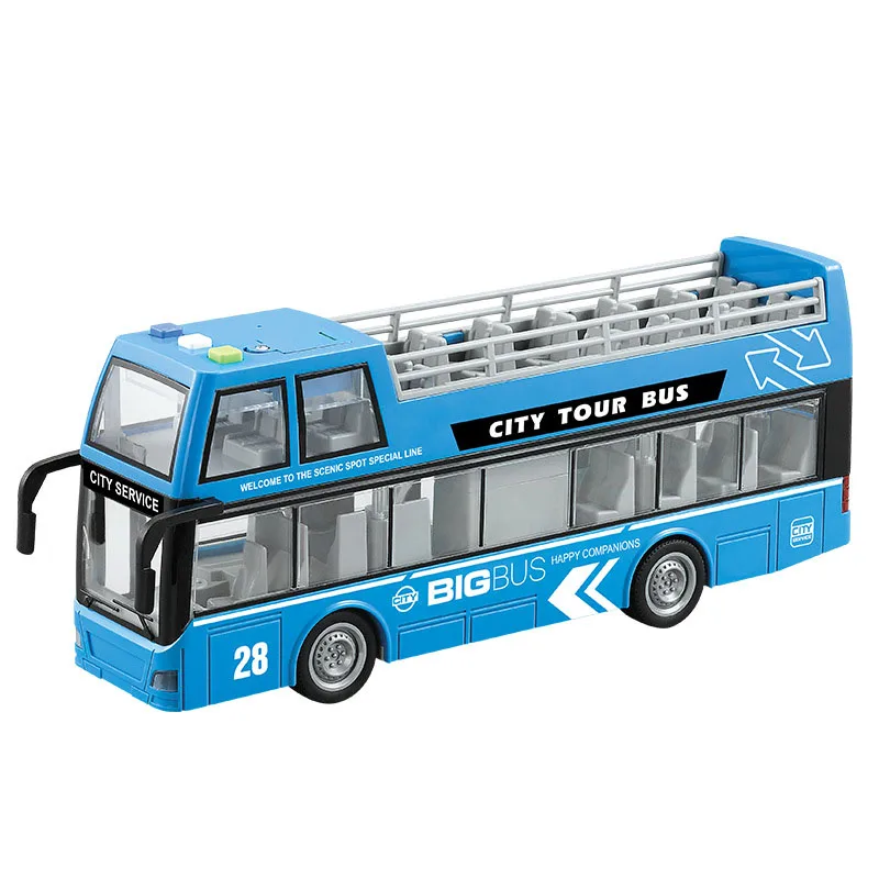 Diecast Double-Decker Bus Toy with Sound & Light