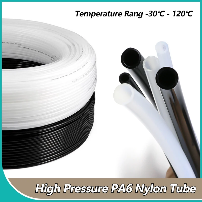 High Pressure PA6 Nylon Tube ID 2 4 5 6 8 9 10 11 12 13mm Pneumatic Air Compressor Smooth Rigid Polyamide Oil Pipe Black Clear