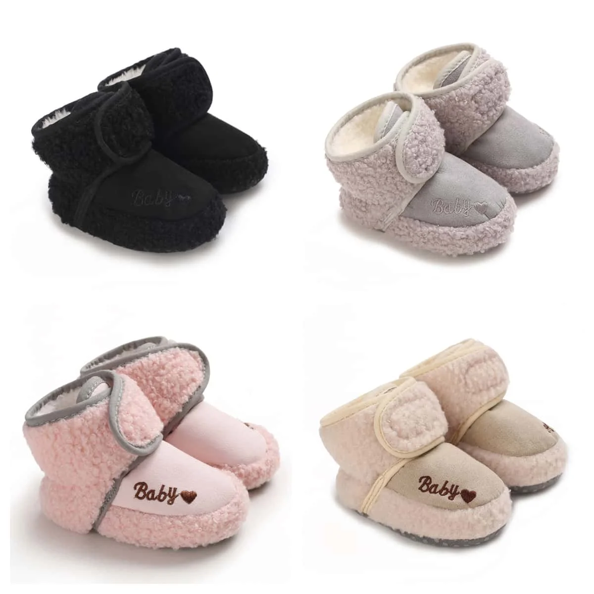 

​"Baby Winter Booties - Warm Plush Snow Boots for Newborns | Soft Sole Crib Shoes | Cozy First Walkers 0-24M"​​