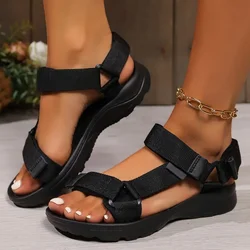 2024 New Women Summer Soft Slip Sandals Woman Buckle Strap Foam Sole Durable Sandals Ladies Outdoor Casual Beach Shoes