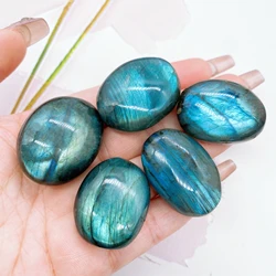 Natural Labradorite Palm Rock Stone Crystal Quartz Healing Polished Moonstone stress and anxiety therapy Home Decoration Gift