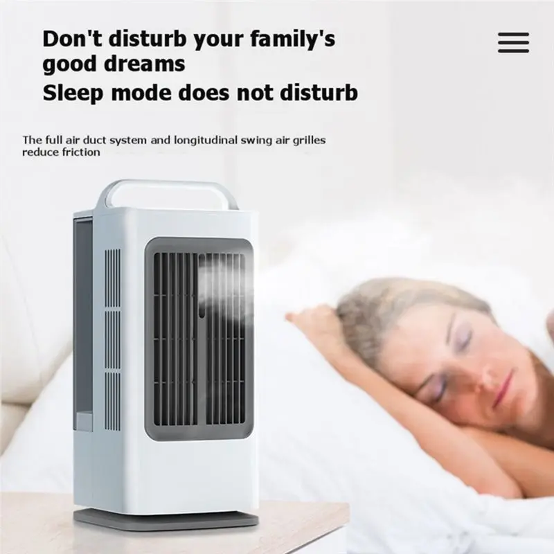 B82B-Air Conditioning Small Chiller Fan Household Intelligent Humidification Supports Timer And Oscillation Functions EU Plug