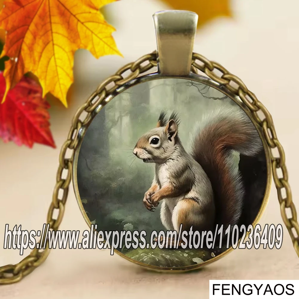 Vintage Fox and Squirrel Necklaces for Women Beautiful Animnal Neck Jewelry Gift