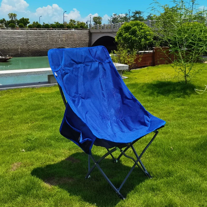 Silla de Luna portátil para exteriores, taburete de ocio para pesca, respaldo alto, reclinable, mesa de Camping y silla