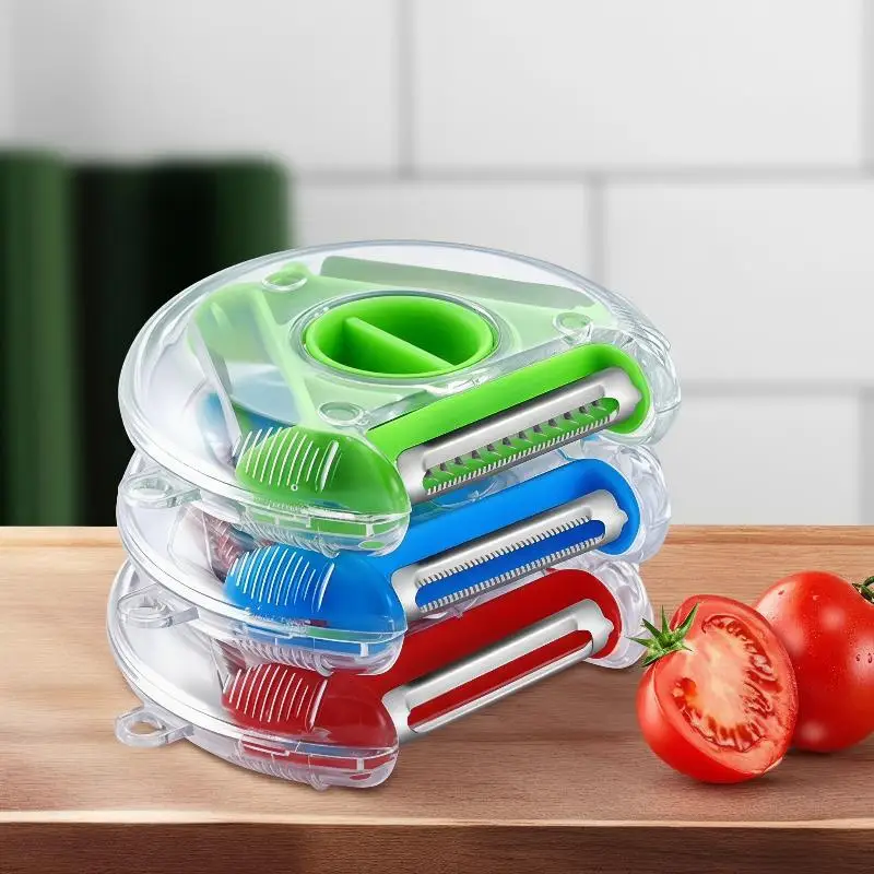3 In 1 Magic Peeler Set Durable Stainless Steel Slicer Shredder Julienne Cutter Ideal Gift for Home Cooks Kitchen Use