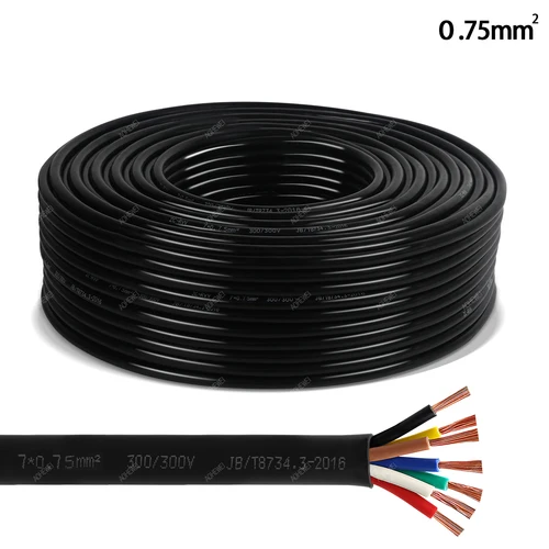 Imagen 2 del producto AOHEWEI Cable de remolque de camión de alta resistencia 2/5/7 núcleos 0,75 mm2 Cable de alimentación de cobre puro 1-40 m accesorios automotrices de PVC impermeables