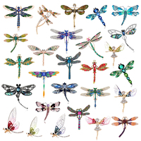 Hot Selling Shiny Rhinestone Dragonfly Brooch Creative Animal Insect Pins Everyday Accessories Unisex Friends Jewelry Gifts