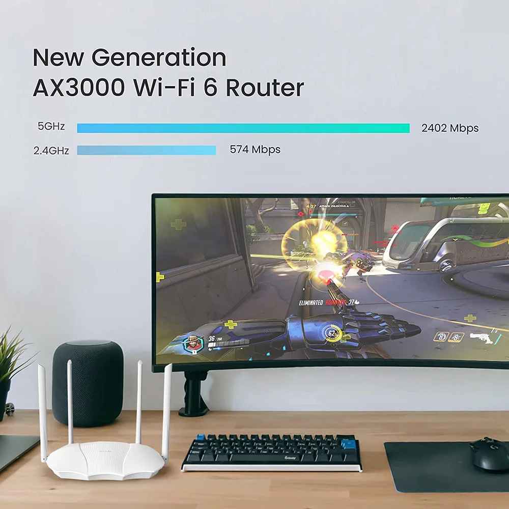 Tenda AX9 /AX12 WiFi 6 Router AX3000 Dual Band Gigabit Smart WPA3 Network Security IPv6 Intel Chipset+ OFDMA Parental Control