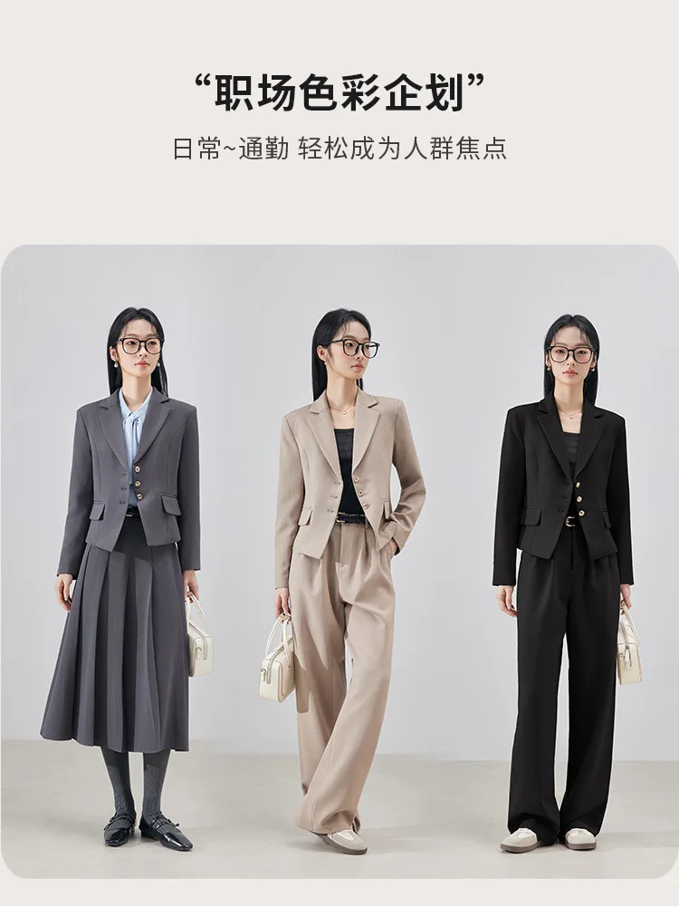 

Gray women's suit2025New Spring and Autumn Style Elegant and Sophisticated Petite Women's Blazer Professional Workwear