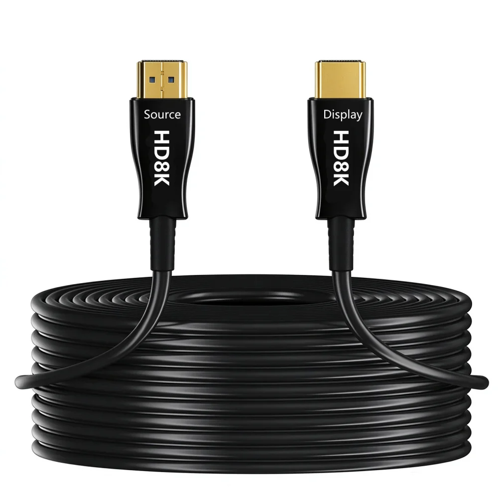 8K 60Hz HDTV 2.1 Cable Fiber Optic 4K 120Hz High Speed 48Gbps Dynamic HDR EARC 3D HDCP 100M 70M HDTV Cable For Projector Screen