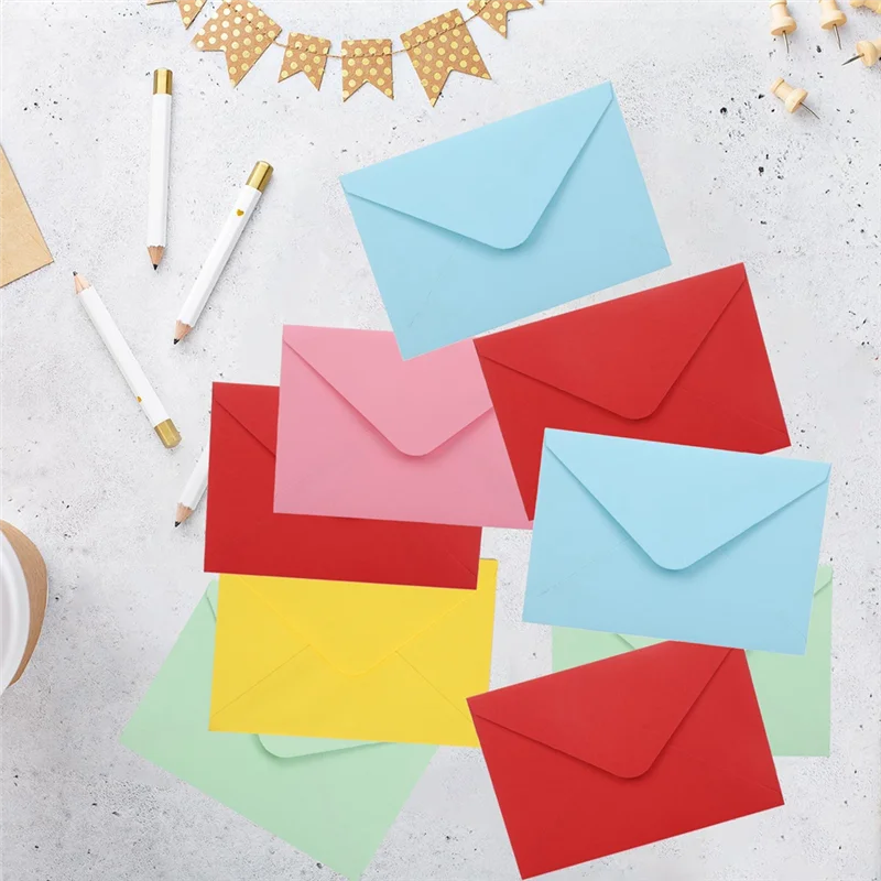 

Конверты для подарочных карт A70P - 50 красочных мини-конвертов размером 13,5x18,5 см, бумажные конверты для визитных карточек, крошечные карманы для конвертов