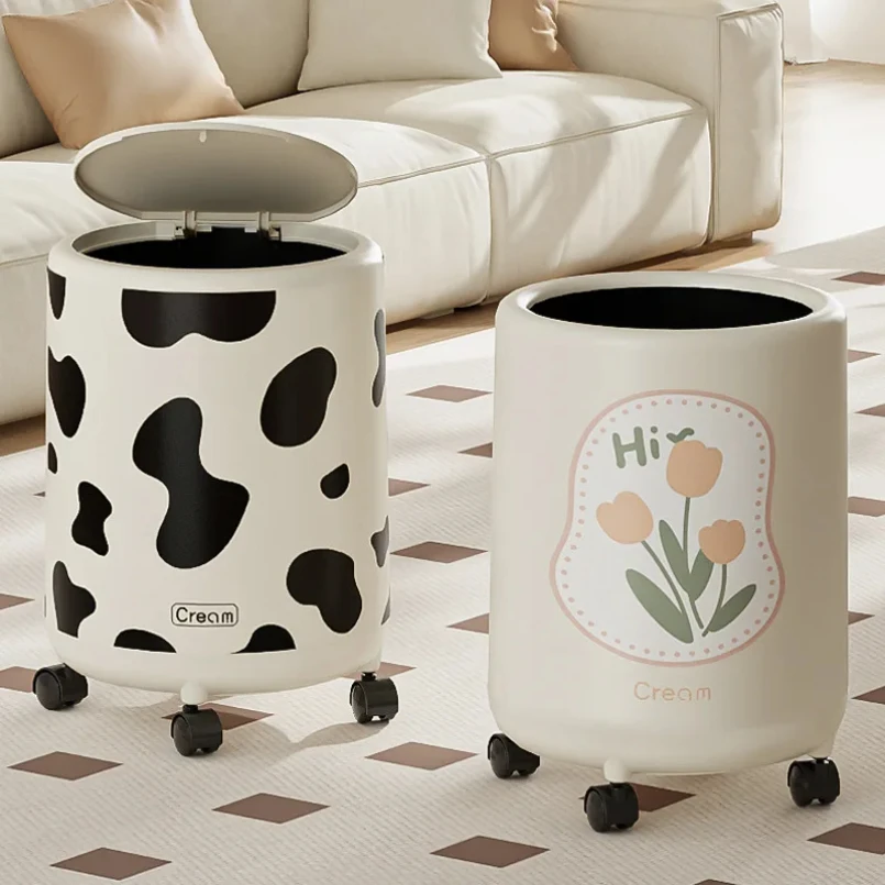 

15L Trash Can with pulley Anti-odor trash Bin with Lid Wastebasket Kitchen Bathroom Large Capacity Garbage Can