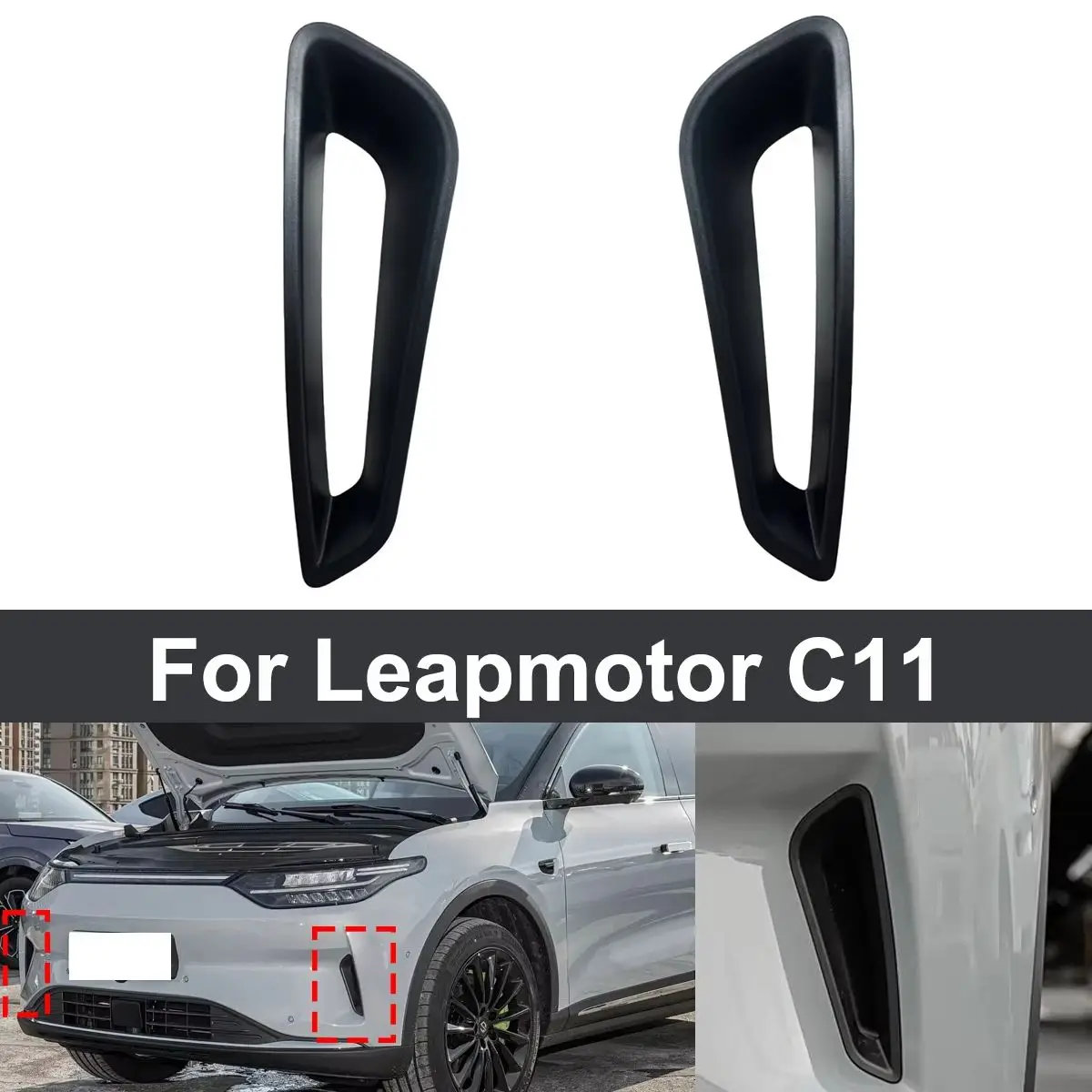 Front Bumper Air Vent Trim Strip 5110103-CA01 5110104-CA01 compatible with Leapmotor C11 decorative molding replacement parts