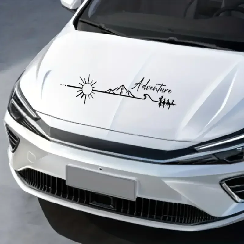 Camping Outdoors Adventure Vinyl Car Sticker, Camper Van SUV Decoration Decals Car Window Door Vinyl Decals Decoration