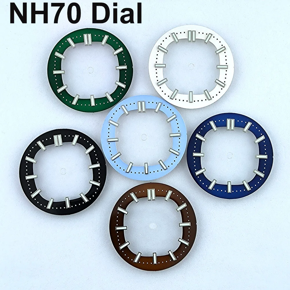 

30.4mm Watch Dial NH70 Dial Watch dial Custom logo No logo dial Green Luminous dial fit NH70 movement watch accessories