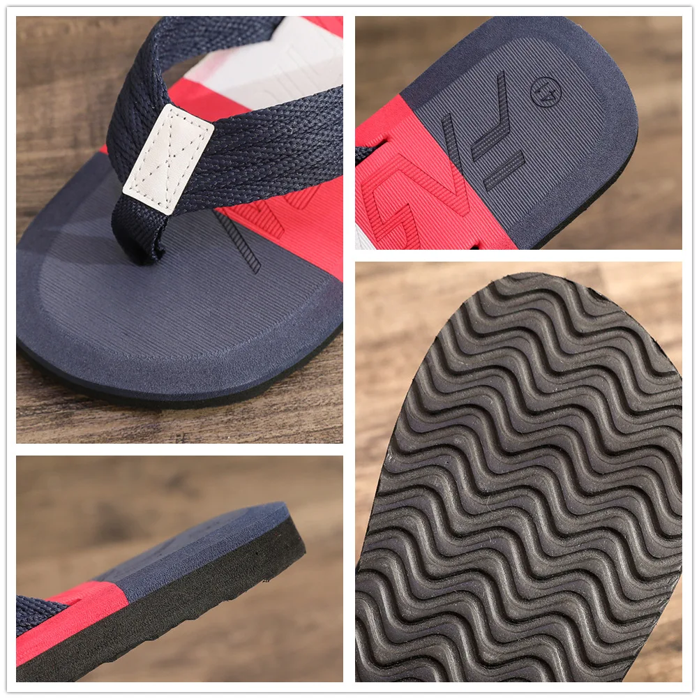 Men Flip Flops Beach Sandals Summer Slippers Non-slip Casual Flat Shoes Slippers Indoor House Shoes for Men Outdoor Slides