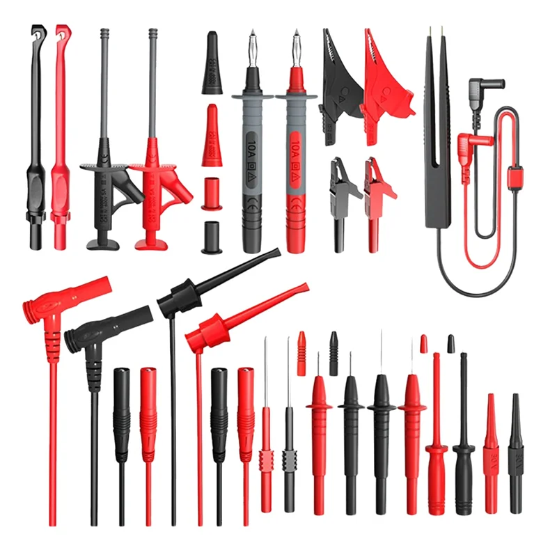 디지털 전기 테스트 프로브 세트 포함 멀티미터 테스트 리드 키트, 악어 클립 테스트 후크, 유연한 와이어, P1925