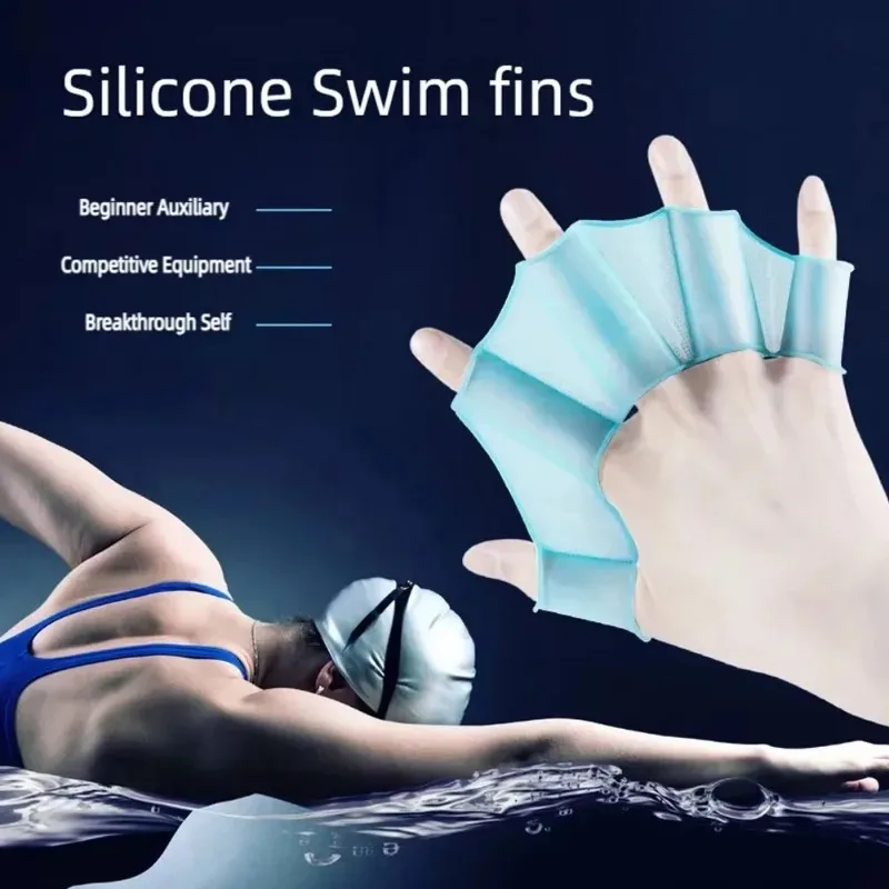 

Silicone Swimming Fins Flipper Men Women Child Swim Pool Sport Professional Training Finger Hand Webbed Diving Gloves Accessory