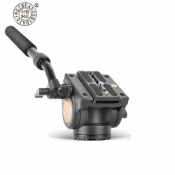 QZSD Q90 Hydraulic Damping Tripod Head Handle 360 Panorama Gimbal with Quick Release Plate for Digital SLR Camera Photography