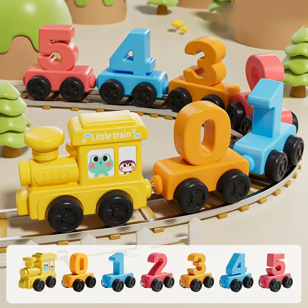 12 pz/set dinosauro magnetico numero di treno giocattolo in legno auto di apprendimento con numeri treno a colori giocattoli per bambini bambino