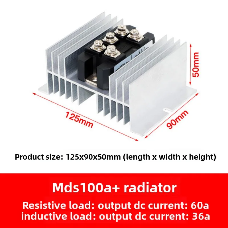 MDS150A 3-Phase Diode Bridge Rectifier 150A 200A Amp 1600V Bridge Rectifier with Heat Sink 125mm X 90mm X 50mm