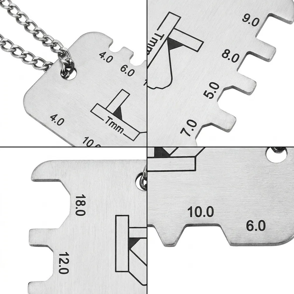 Stainless Steel Right Angle Weld Gauge Designed for Weld Inspection 4.0-18.0mm Range Dual Sided Engraved Scale 2CR13 1.2mm