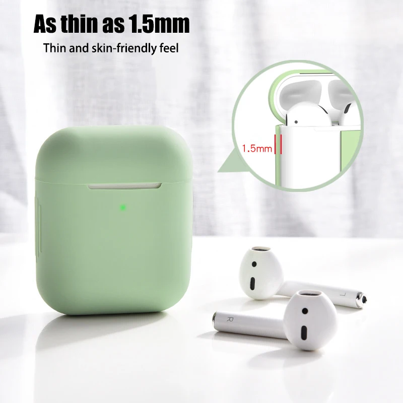 Silicone caso do fone de ouvido para apple airpods 1/2 protetor bluetooth sem fio capa para vagens ar 2 caso fino caixa de carregamento