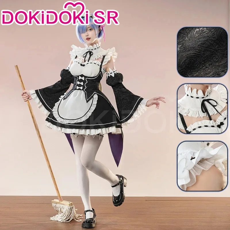 

Qq28LQIN АКЦИЯ/Ramm Аниме DokiDoki-SR Женская милая униформа горничной Костюм Remm Косплей