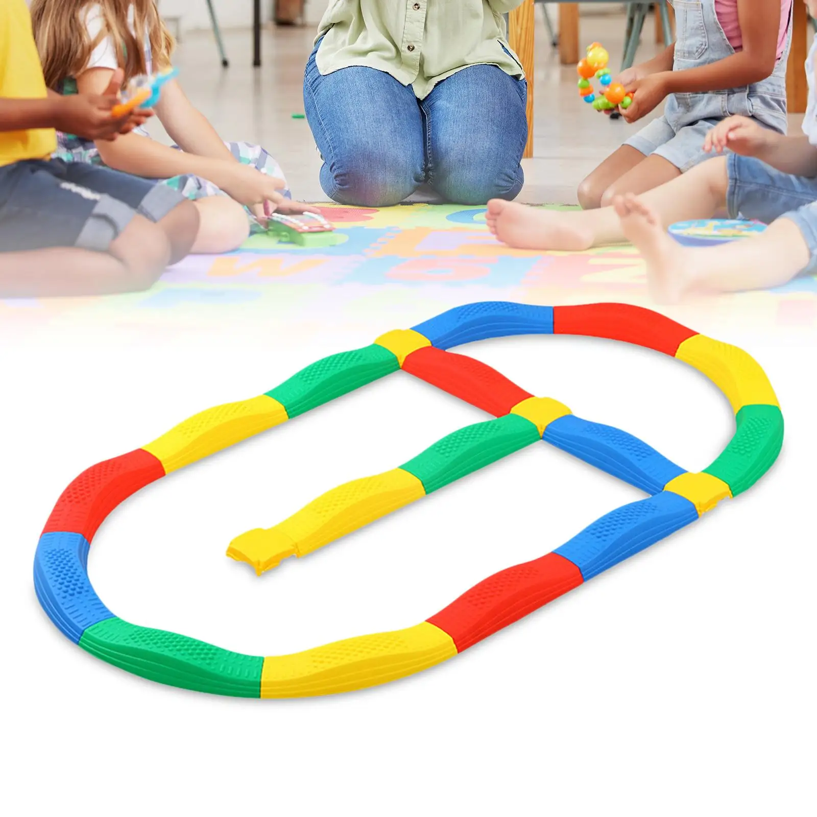 Kids Balance Beam Active Play Stepping Stone Game Challenge Sports Toys Colored