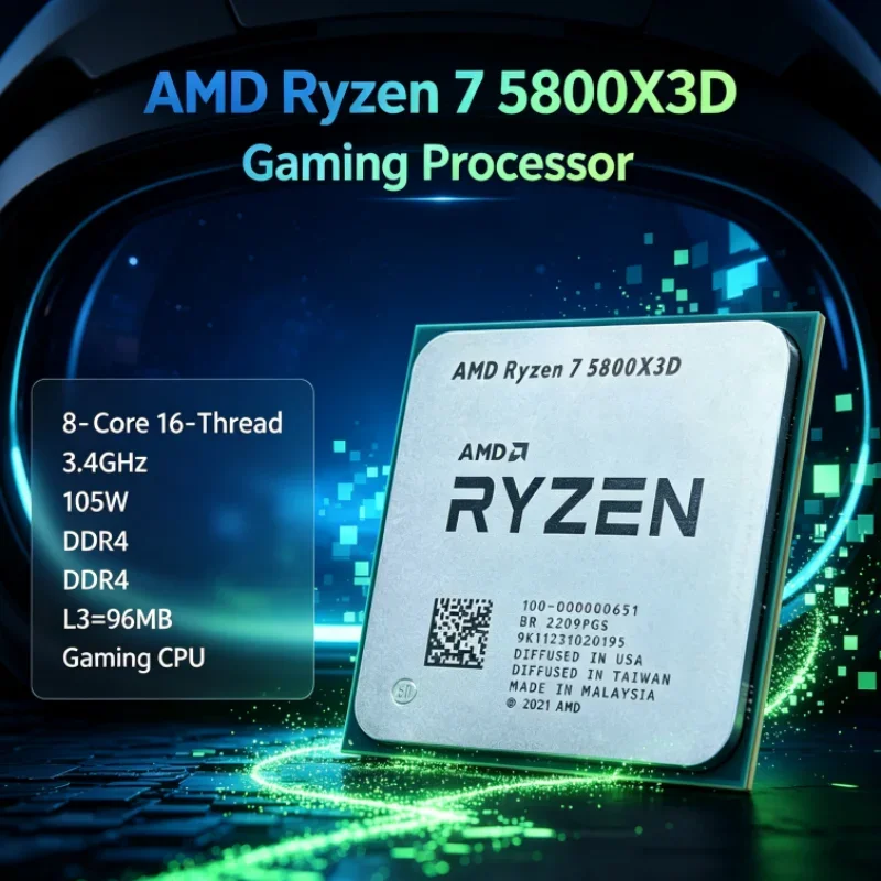 AMD R7 5800X3D 96 MB 8-Core 16-Thread Ryzen 7 CPU Processor Gaming Processor 7nm DDR4 3.4 GHz 105W