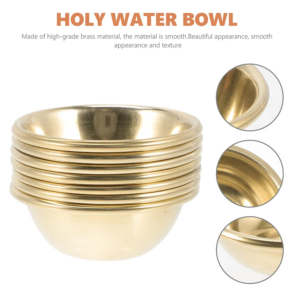 

7 Pcs Water Offering Cup Holy Supply Altar Brass Religion Container