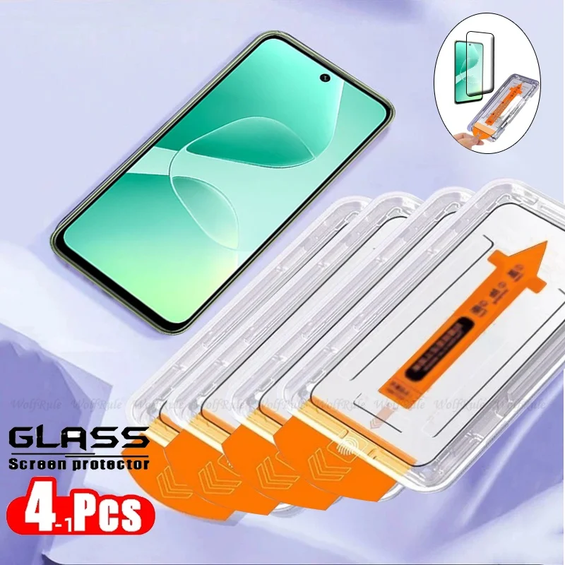 4/3/2/1 Stück für Infinix Hot 60 Pro Glas Infinix Hot 60 Pro gehärtetes Glas 9H vollständiger staubfreier Displayschutz Infinix Hot 60 Pro