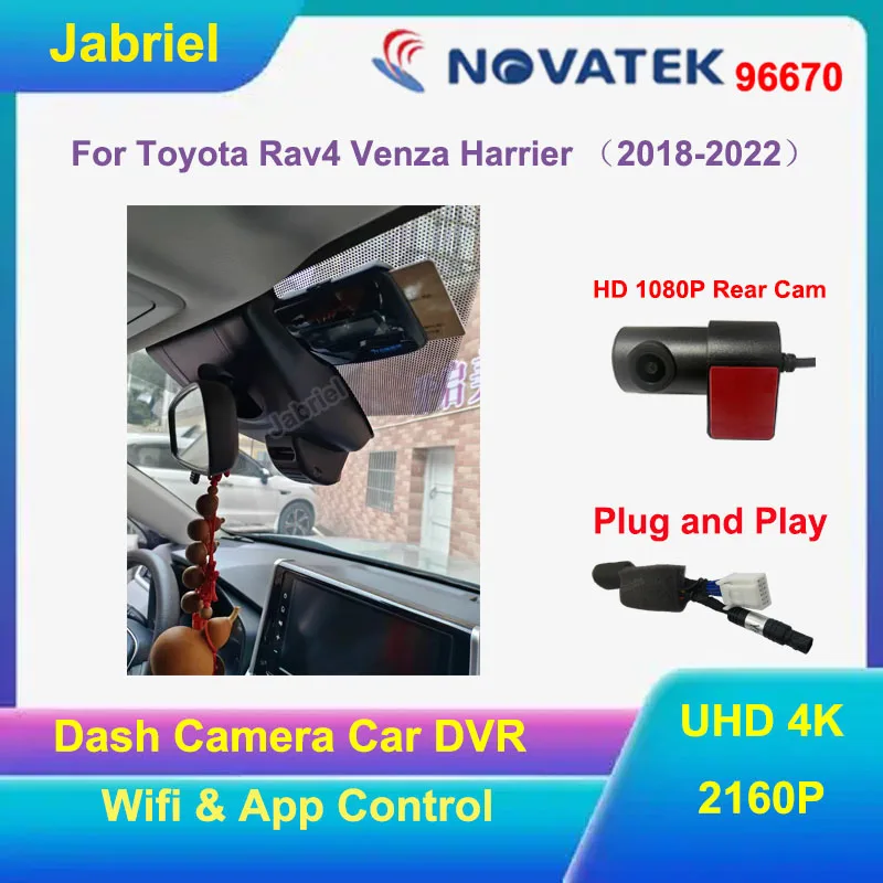 

UHD 4K WIFI Car DVR For Toyota Rav4 2018 2019 2020 2021 2022 Dash Cam 2160P For Toyota Venza Harrier 2021 2022 Video Recorder
