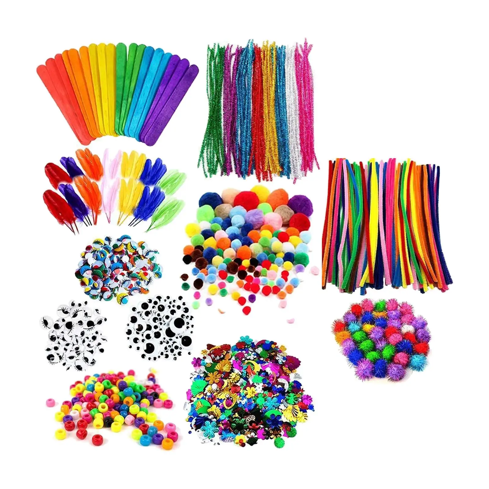 Arts and Crafts Supplies for Kids Fine Motor Skills Birthday Gifts 1000+ Pieces Craft Kits for Home Party Favors Kindergarten