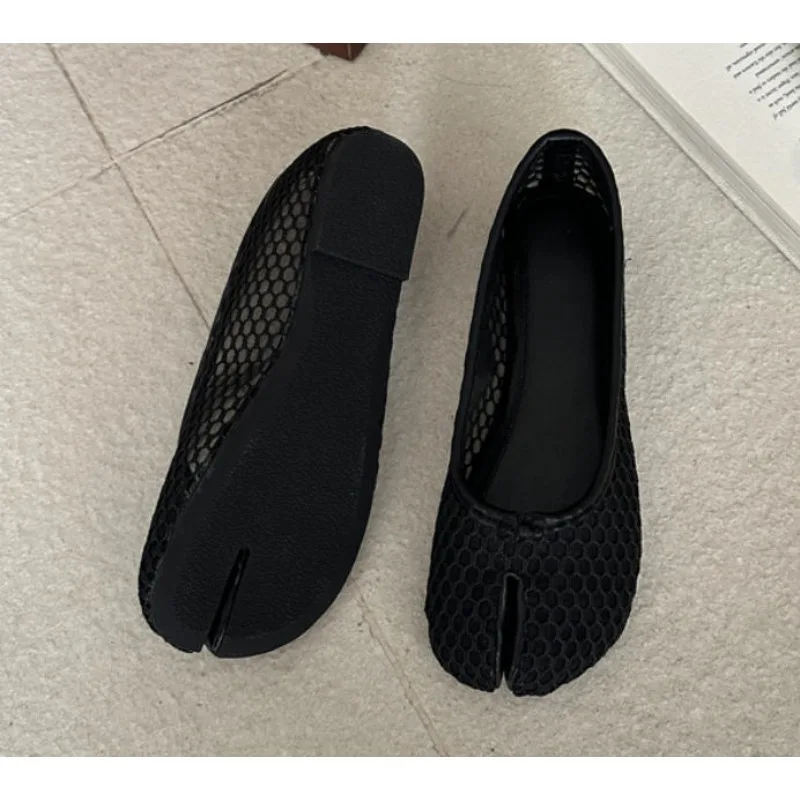 تابي نينجا أحذية امرأة ستوكات جلدية مريح الشقق سبليت تو النعال لينة أسفل المتسكعون موجز السيدات Trotter الأخفاف #4