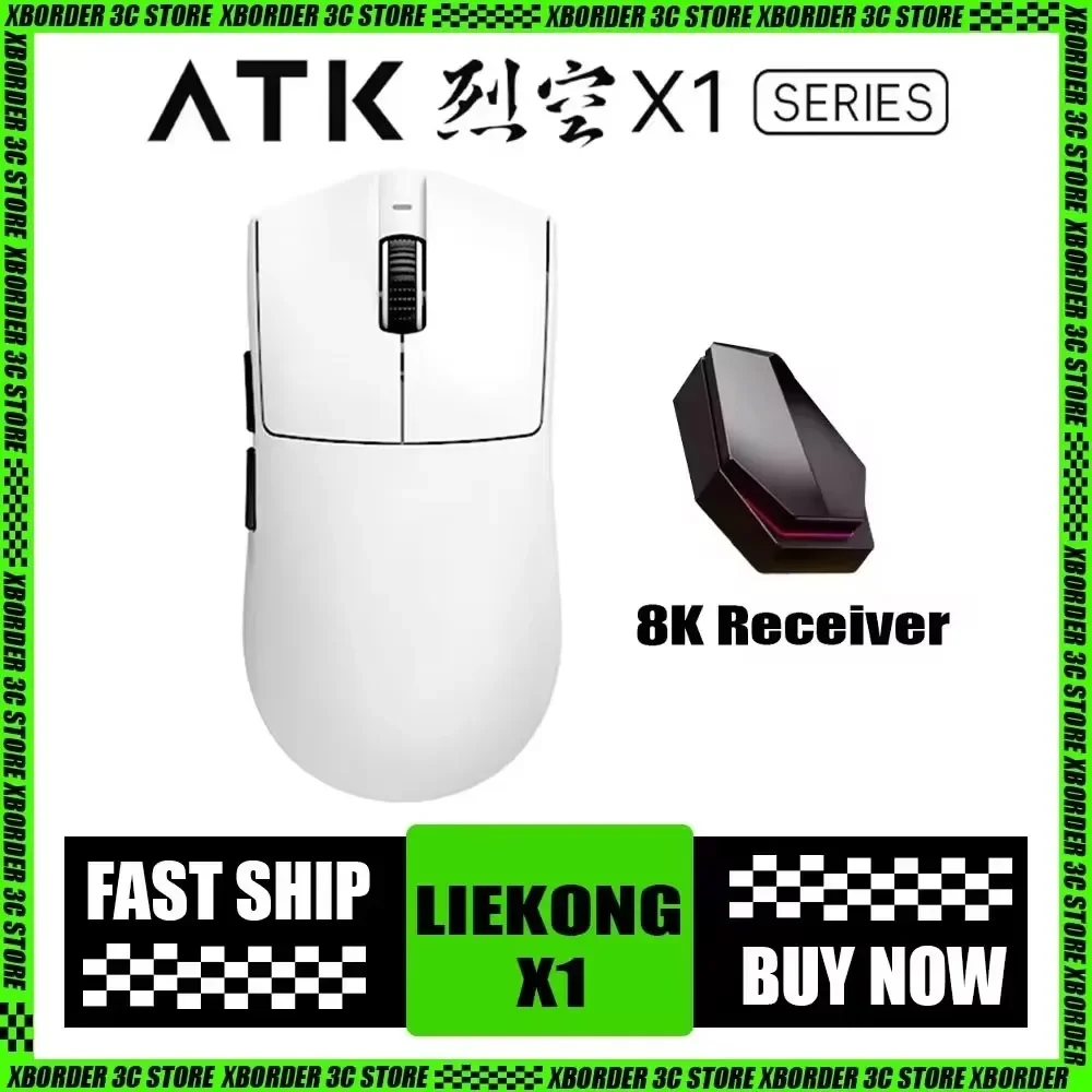 Atk Blazing Sky X1 Wireless Mouse Liekong Double 8k Dual Mode Paw3950 Sensor Lightweight Gaming Mouse Low Latency Smartspeed Pc