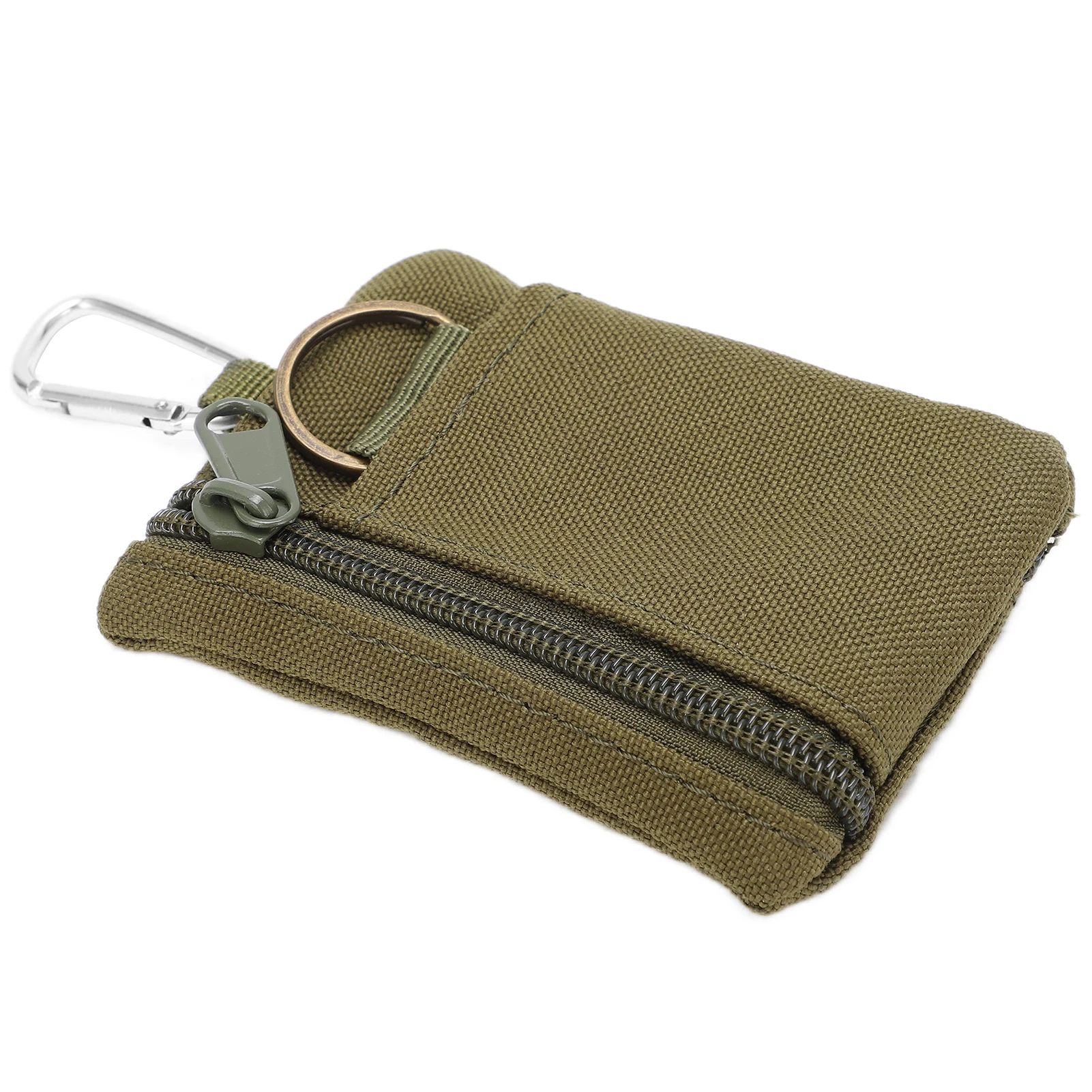 

Portable Key Card Case Nylon Wear Resistant Lightweight Multifunction Outdoor Pouch Bag Coin Purse with Carabiner