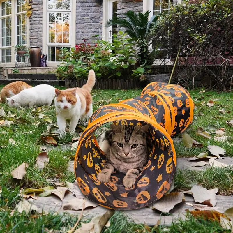 Tunnel For Cats Cat Track Toy Kitten Tunnel With Pumpkin Patterns Creative Interactive Cat Toy Indoor Cat Toys For Cats Rabbits