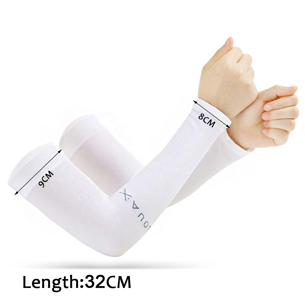 Long Gloves Sun UV Protection Hand Protector Cover Arm Sleeves Ice Silk Sunscreen Sleeves Outdoor Arm Warmer Half Finger Sleeves