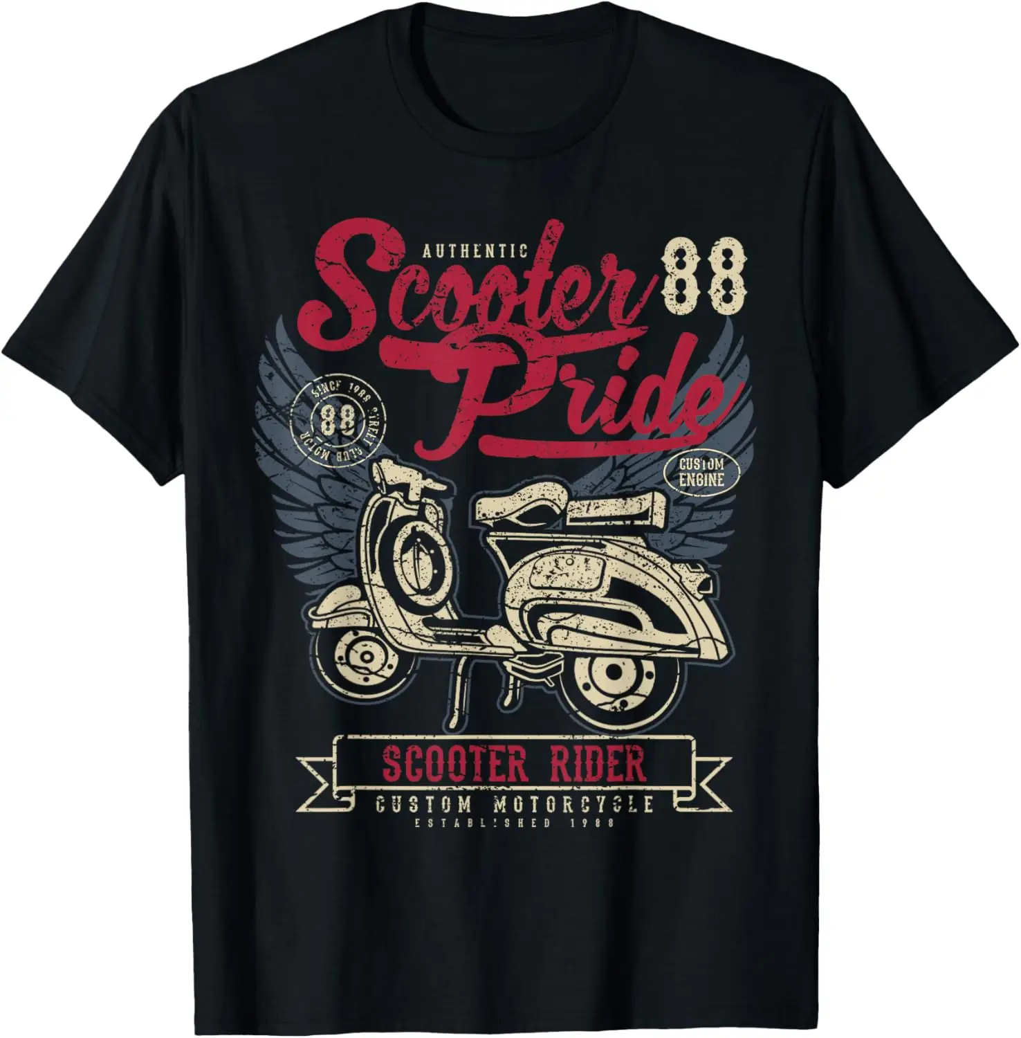 

Vintage Retro Style Scooter T-Shirt - Old school motorcycle Motorcycle