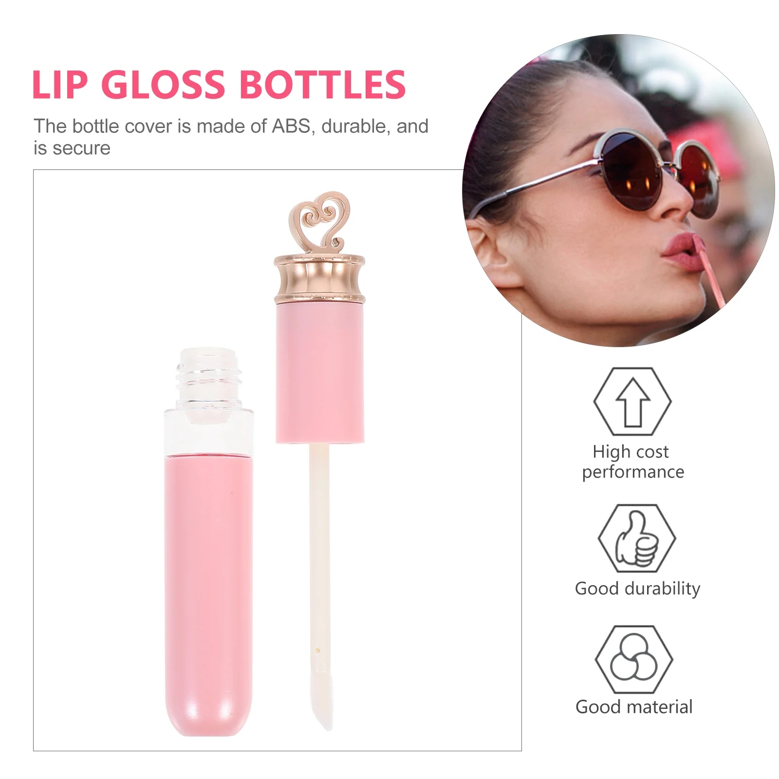 

4Pcs Lip Gloss Tubes Empty Refillable Mini Bottles ABS Material Lightweight Portable Lipstick DIY Containers Travel Size
