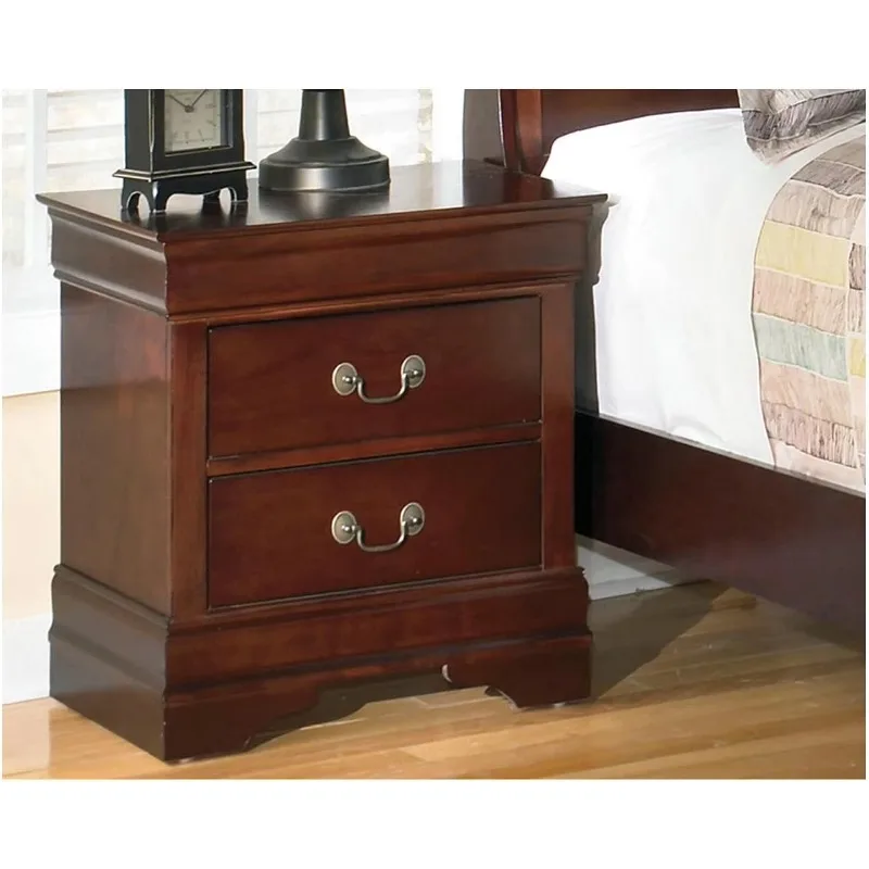 Alisdair Traditional 2 Drawer Nightstand, Dark Brown