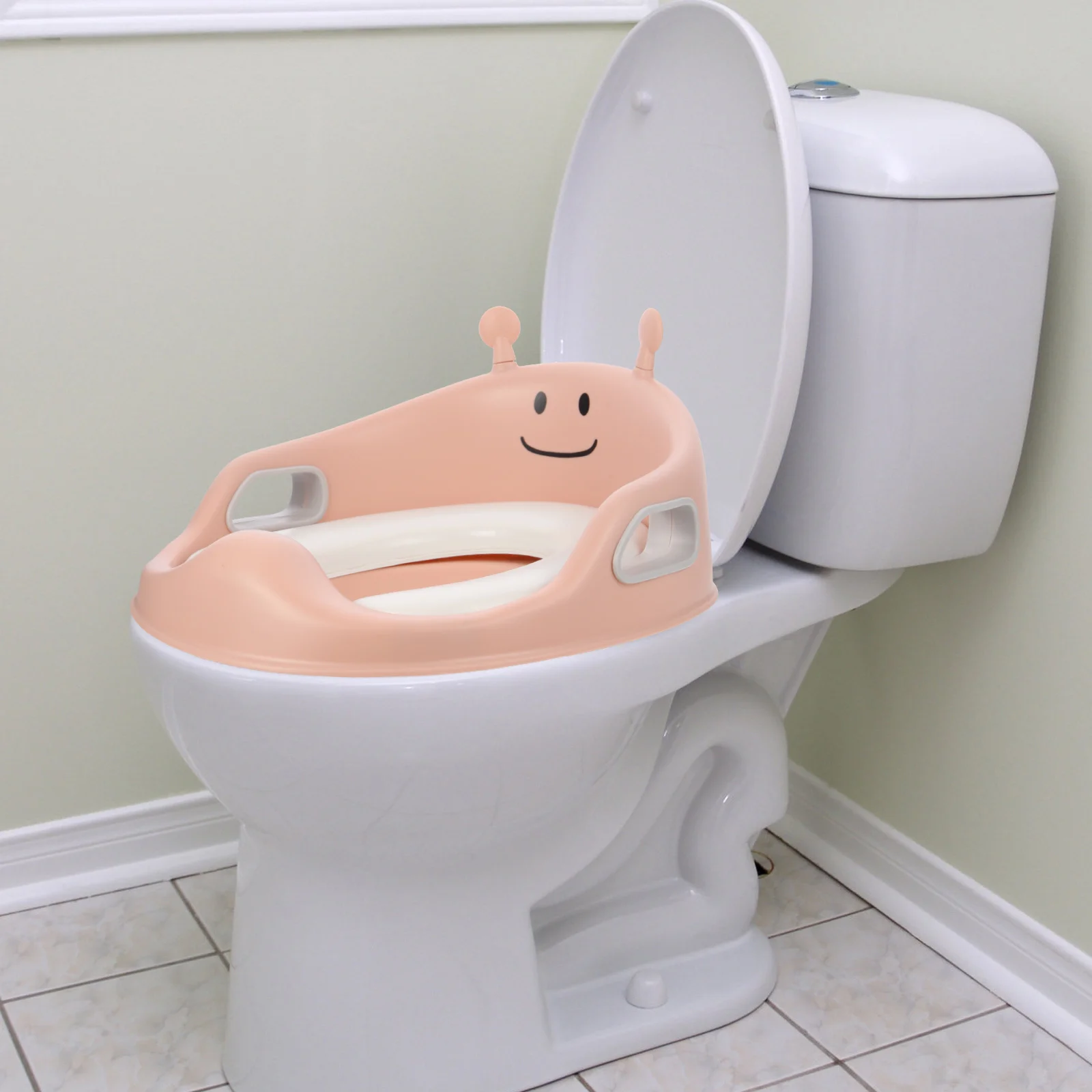 مقعد تدريب مرحاض الأطفال الكرتوني بمقابض عالية للأطفال الصغار، وسادة مقعد آمنة غير قابلة للانزلاق، مدرب مرحاض للأطفال #4