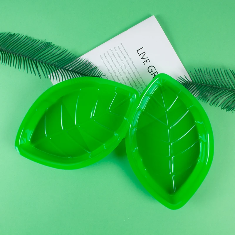 6pcs Hawaii Green Leaf Shape Plate Chips Food Tray Hawaiian Tropical Aloha theme supplies Jungle Safari Birthday Party decor